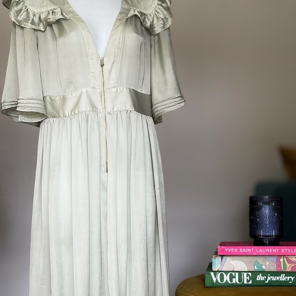 Unleash Your Inner Goddess - Jill Stuart Mint Satin Dress